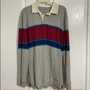 Mens Gray Long Sleeve Collared Shirt Aeropostale